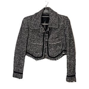 Philosophy Di‎ Lorenzo Serafini Tweed Jacket Womens 8 Cropped Classy Old Money